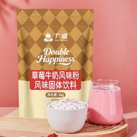 1 kg de poudre de lait aromatisée à la fraise avec fraises lyophilisées pour les magasins de bubble tea et de boissons
