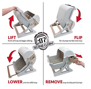 Wholesale Large Square Cat Litter <strong>Box</strong> Flip Lid Semi Automatic <strong>Pet</strong> Cat Toilet Cleaning <strong>Box</strong> - Product Image 5