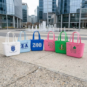 Bolsa de Playa de EVA con Letras Griegas y Logotipo Personalizado, Bolsa de Playa de Goma de Gran Capacidad para Fiestas al Aire Libre, Impermeable y Perforada - Product Image 3