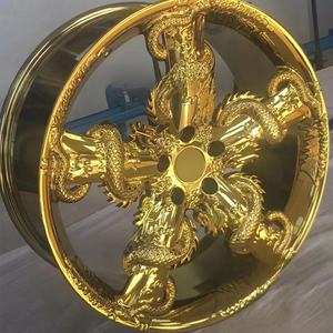 Venta Caliente, Rines Personalizados de Aleación de Oro para Automóviles de Pasajeros, 4x100, 15 16 17 18 19 20 21 22 Pulgadas, Rueda con Forma de Dragón Dorado - Product Image 2