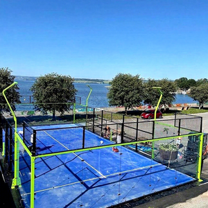 Pista de Pádel Profesional de Alta Calidad Exito con Techo Eléctrico y Césped Artificial, Pista de Tenis de Pádel Panorámica Interior - Product Image 1