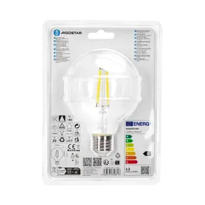 Bombilla LED G95 E27 12W con filamento transparente, eficiente y decorativa, ideal para iluminación ambiental y estética en - Product Image 3