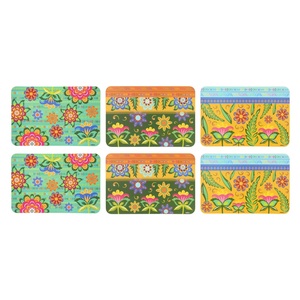 Set di 6 Tovagliette Excelsa in Plastica Stampata 43x28,5 Cm Multicolore Floreale Bohémien Riutilizzabili Lavabili in Lavatrice per Uso Domestico - Product Image 2