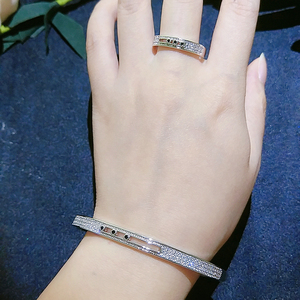 ชุดสร้อยข้อมือและแหวนแต่งงานสำหรับผู้หญิงชุดเครื่องประดับ Lacole SP1013ภาษาอาหรับ - Product Image 4