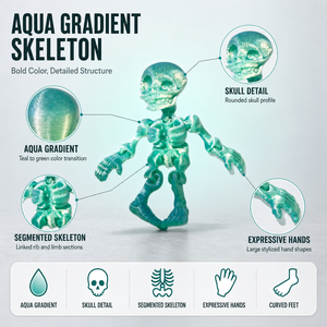 Juguete de Esqueleto Articulado Impreso en 3D para Halloween, Figura Flexible de PLA/PETG/ABS Resistente al Calor, Precisión de 0.2mm, Decoración Espeluznante para Escritorio - Product Image 2