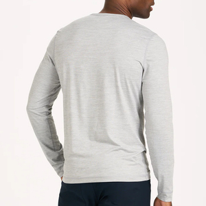 Camiseta deportiva suave con <span class=keywords><strong>cuello</strong></span> abotonado para hombre, camiseta <span class=keywords><strong>Henley</strong></span> de manga larga, venta al por mayor - Product Image 2