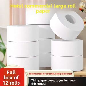 Papel Higiénico Comercial en Rollo Jumbo, 2 Capas, Tamaño Grande, Sin Núcleo, para Dispensador de Baño de Hotel, Venta al Por Mayor - Product Image 4