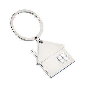 Porte-clés personnalisé <span class=keywords><strong>en</strong></span> métal <span class=keywords><strong>en</strong></span> forme de maison, gravure laser, logo imprimé UV, alliage de zinc, sublimation, porte-clés vierge - Product Image 5