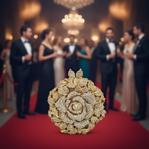 Pochette de soirée en strass étincelant pour femme, sac à main élégant pour mariage et fête avec chaîne et fermeture magnétique - Product Image 2