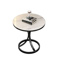 Table basse en marbre de luxe légère, design italien, cadre en métal, table de chevet pour salon, table à thé pour balcon