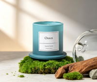 Bougie parfumée en cire de soja avec couvercle en verre dégradé et base en verre, faite à la main, respectueuse de l'environnement, cadeau de luxe pour Pâques