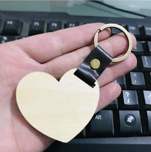 Wholesale Fashion <strong>Wood</strong> <strong>Keychain</strong> Square Circle House Heart Bar Leather Metal Carabiner Bottle Opener Pendant Souvenir Gift Travel - Product Image 2