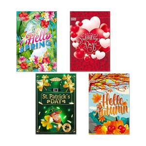 Banderas de Jardín de Yute Navideñas con Monograma en Blanco al por Mayor, Banderas de Jardín de Arpillera, Impresión a Doble Cara, Bandera de 30*45cm - Product Image 5