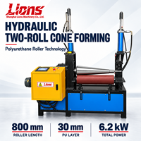 Machine à rouler la tôle en cône LIONS avec serrage hydraulique et couche de polyuréthane de 30 mm