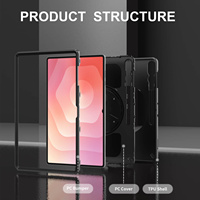 Étui de tablette hybride TPU PC avec sangle de maintien rotative à 360° et emplacement pour stylet pour Samsung Galaxy Tab S11 Ultra 14,6 pouces