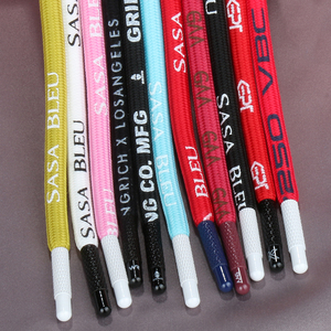 Lacets ronds en polyester de 6 mm avec logo imprimé personnalisé, 140 cm de long, lacets de chaussures colorés pour baskets - Product Image 1