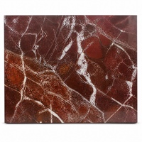 Dalle de pierre frittée polie rouge avec grandes veines blanches pour mur de cuisine, sol et projets d'intérieur commercial