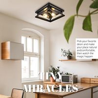 Ensemble de 2 luminaires encastrés de style farmhouse, luminaire de plafond pour cuisine, luminaire de plafond encastré pour couloir, noir