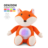 Peluche renard douce et rembourrée Zhorya avec bruit blanc et lumière, jouet musical apaisant pour bébé, peluche pour favoriser le sommeil