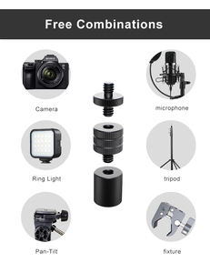 Kamera vidası 1/4 ila 3/8 dönüşüm vida somunu kamera yayın montaj adaptörü vida için kamera tripodu Monopod topu kafa - Product Image 4