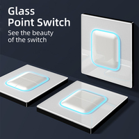 Prise murale universelle KESHIQI en verre trempé blanc, interrupteur standard, 10A/16A 250V, prise de courant avec ports USB A et C, design moderne