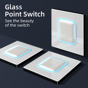 Interruptor de Pared de Vidrio Templado Blanco Estándar Universal KESHIQI, Enchufe de Corriente de 10A/16A 250V con Puertos USB A y C, Diseño Moderno - Product Image 1