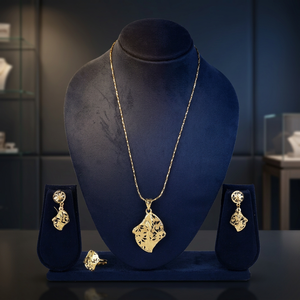 Traditional Premium Brass Pendant Set Exclusive Chapado En Oro Oro Laminado Orthodox Gift for Women's Engagement <b>Wedding</b> Party - Product Image 1