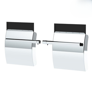 Cuarto de círculo de acero inoxidable 430 de 24" x 24" y 1.2mm con juego de soportes para tubo - Pared lateral de 4" - Product Image 1