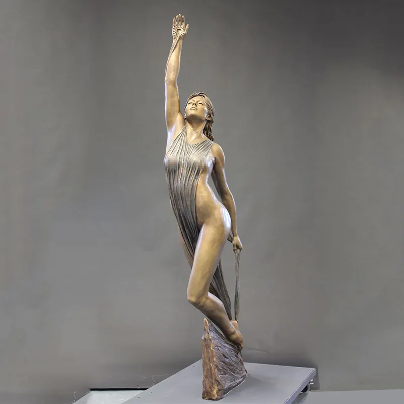 Decorative Life-size Bronze Lady Statue Cooper Female Art Sculpture For Outdoor Decoration