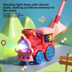 Jouet pour enfants, petit train à bulles, chariot avec fonction pousse-tire, en plastique, pour bébés de 0 à 24 mois - Product Image 3