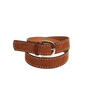 Cinturón de Cuero Vacuno Cuadrado de Estilo Vintage de Alta Comodidad BS INTERNATIONAL, Diseño 3D con Pin de Acero, Ecológico, para Hombre, Ancho de 3.8CM - Product Image 5