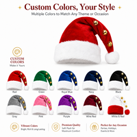 Chapeau de Père Noël personnalisé avec clochettes, chapeau de Noël en peluche douce pour les promotions de Noël, avec styles et couleurs variés et logo personnalisé
