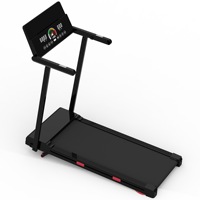 Tapis roulant à inclinaison automatique avec écran tactile LED, table d'ordinateur portable réversible avec capteur de fréquence cardiaque