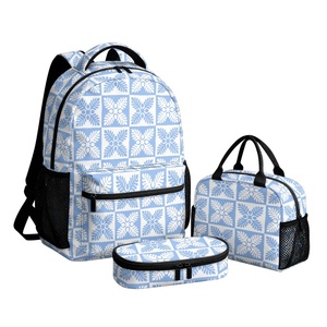 Student Gift Three Piece Set <strong>Backpack</strong> Insulated <strong>Lunch</strong> Bag Pencil case Custom Hawaiian Quilt Design Student <strong>Backpack</strong> - Product Image 3