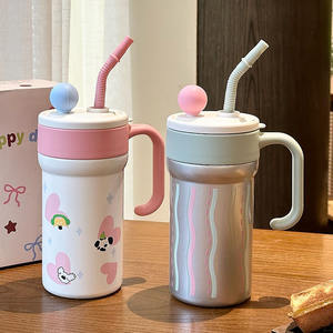 Vaso Térmico con Revestimiento Cerámico 7708, Gran Capacidad, con Tapa y Pajita, Taza de Acero Inoxidable para Mujer, Regreso a Clases, Verano 2025 - Product Image 5