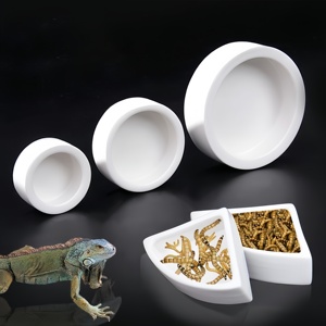 Cuencos Modernos de Cerámica Sólida Estériles para Lagartos, Escondite/Cueva que Evita la Fuga de Alimentos Vivos y Gusanos de la Harina, Protegiendo a los Reptiles y Respetando el Medio Ambiente - Product Image 2
