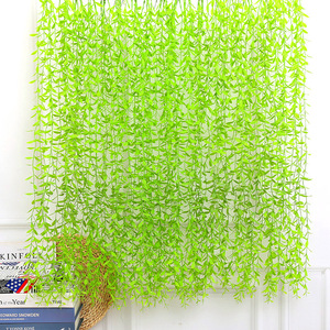 Feuilles de saule artificielles Stupid Bird 30cm-100cm, décoration murale en plastique pour la maison, plante verte d'intérieur - Product Image 1