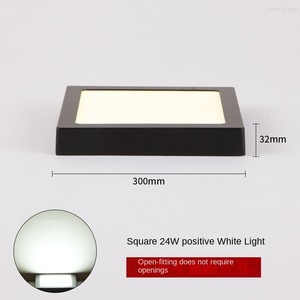 Plafonnier LED encastré moderne noir et blanc IP44 pour la maison, 3W/6W/9W, rond, carré, ultra-fin, pour bureau - Product Image 6