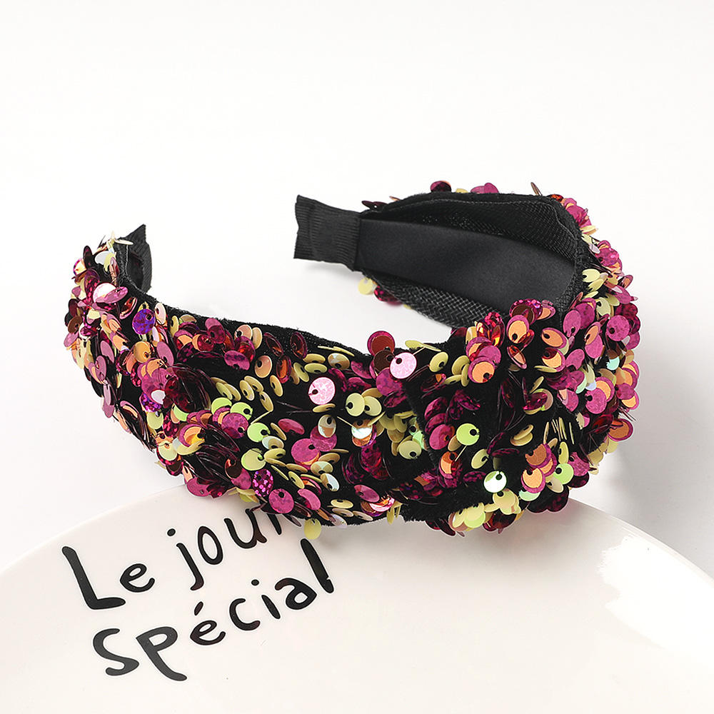 Fish Scale Sequin Headband - Red & Yellow