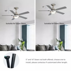 Beliebte Stile Dekorative Innen 52 Zoll 5 Flügel reversibler Gleichstrom motor Moderner LED-Decken ventilator mit Licht - Product Image 5