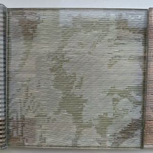 Decorative Metal <b>Wire</b> Laminated Glass Art Pattern Partition Wall for Hotel Lobby - Product Image 1