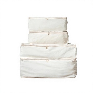 100% Cotton Canvas Handmade Quilt Storage Bags, Wardrobe Underbed Storage Bag for Beddings Comforters Blankets <b>Pillows</b>, - Product Image 1