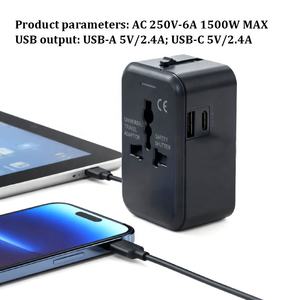 Chargeurs universels, adaptateur de voyage, chargeur mural pour téléphone portable avec USB et Type-C - Product Image 4