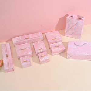 Custom Printed Handmade Plain Paper Jewelry Packaging <b>Box</b> with Carton and Bag for Bracelets Necklace Retail Display - Product Image 2