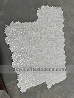 Mosaïque élégante en marbre et coquillages, motif floral rose blanc beige, découpe jet d'eau, pour décoration intérieure de chambre, mur de piscine et sol