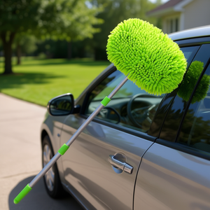 Brosse de lavage de voiture télescopique en chenille avec manche extensible en alliage d'aluminium pour dépoussiérer et nettoyer les véhicules - Product Image 4
