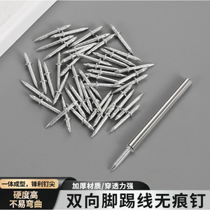 Vis en acier à double extrémité pour finition de carrelage, 100 pièces, pointe polie et nette, tige lisse pour fixation sans perçage sur plinthe - Product Image 2