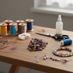 Perline con lettere Ilan 6x6mm multicolor per artigianato 17g - Product Image 2