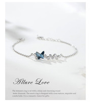Bijoux fantaisie Bracelets papillon & Bracelets Bracelet papillon à breloque en cristal en argent sterling 925 OEM/ODM