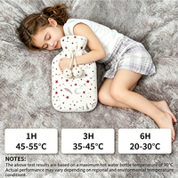 Bouillotte Réutilisable Chaude et Douce pour l'Hiver avec Housse en Peluche et Masque de Sommeil Occultant – Ensemble 1000/2000ML